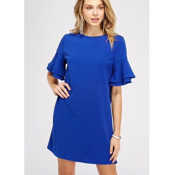 Dresses & Skirts - Royal Blue Ruffle Sleeve Dress
